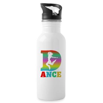 dance - Trinkflasche mit integriertem Trinkhalm - Weiß - Rechts