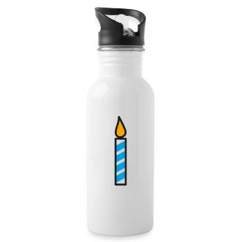 Bougie Cadeau d’anniversaire - Gourde avec paille intégrée - blanc - Droite