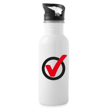 Cochez le signe de coche - Gourde avec paille intégrée - blanc - Droite
