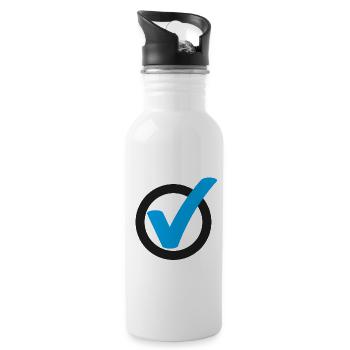 Tick Check mark sign - Water bottle with straw - white - Right