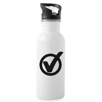 Tick Check mark sign - Water bottle with straw - white - Right