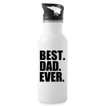 Best dad ever - Trinkflasche mit integriertem Trinkhalm - Weiß - Rechts