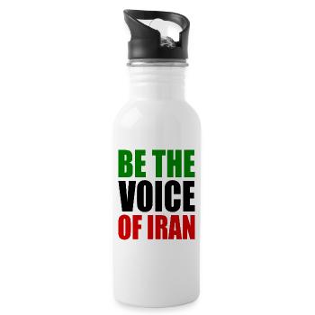 Be the voice of iran - Water bottle with straw - white - Right