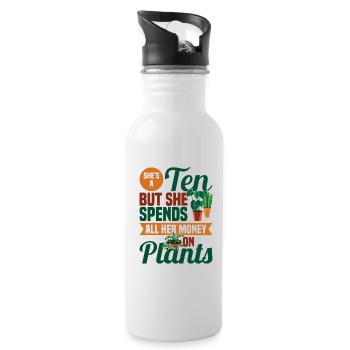 Funny plant saying for you a plant - Water bottle with straw - white - Right