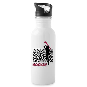 Hockey Field Hockey Hockeygirl Hockey-zebra - Water bottle with straw - white - Right