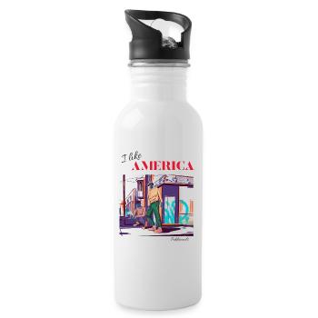 I Like America Country Forever - Trinkflasche mit integriertem Trinkhalm - Weiß - Rechts