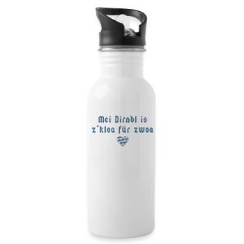 Mei Dirndl is z'kloa für zwoa - Bayern - Trinkflasche mit integriertem Trinkhalm - Weiß - Rechts