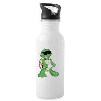 Stickers Accessory Turtle Logo - Water bottle with straw - white - Right