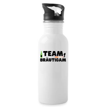Team Bräutigam Feier Junggesellenabschied - Trinkflasche mit integriertem Trinkhalm - Weiß - Rechts