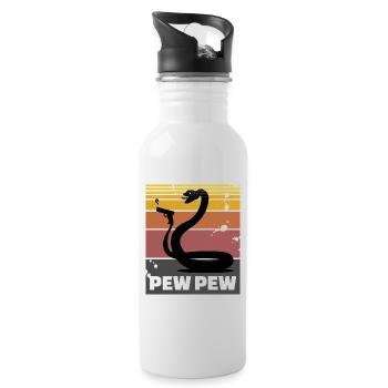 Serpent au pistolet (Pew Pew) - Gourde avec paille intégrée - blanc - Droite