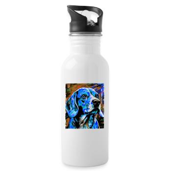 Portrait de chien beagle - Gourde avec paille intégrée - blanc - Droite