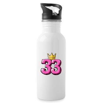 33 Number Krone - Water bottle with straw - white - Right
