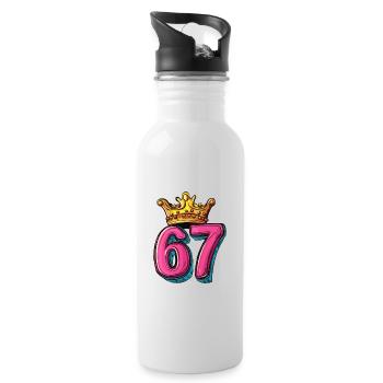 67 Number Krone - Water bottle with straw - white - Right