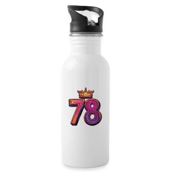 78 Number Krone - Water bottle with straw - white - Right