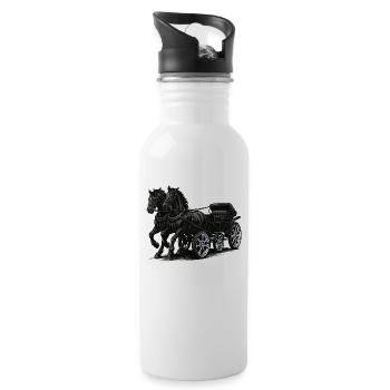 Kutsche mit modernen Chromfelgen - Trinkflasche mit integriertem Trinkhalm - Weiß - Rechts
