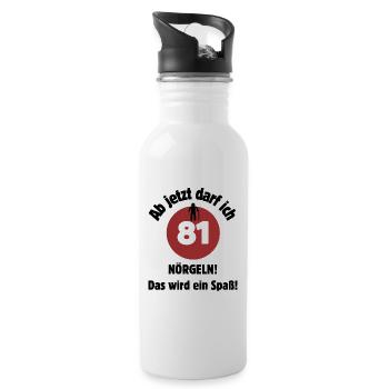 81st birthday From now on I can nag - fun - Water bottle with straw - white - Right