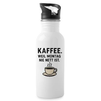 Coffee shirt – Because Monday is never nice - Water bottle with straw - white - Right