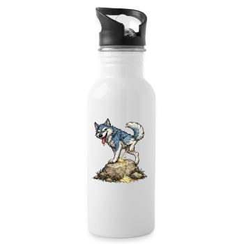 Wolves - Water bottle with straw - white - Right