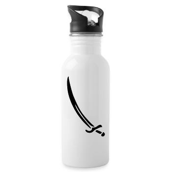 schwert - Trinkflasche mit integriertem Trinkhalm - Weiß - Rechts