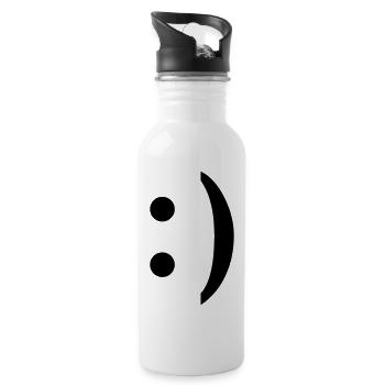 :) smiley - Trinkflasche mit integriertem Trinkhalm - Weiß - Rechts