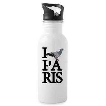 I pigeon Paris - Trinkflasche mit integriertem Trinkhalm - Weiß - Rechts