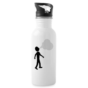 pusten - Trinkflasche mit integriertem Trinkhalm - Weiß - Rechts