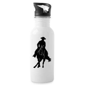 Westernreiter Spin - Trinkflasche mit integriertem Trinkhalm - Weiß - Rechts