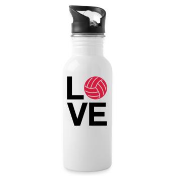 love volleyball - Water bottle with straw - white - Right