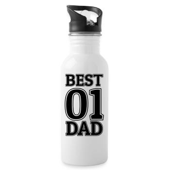 Best Dad - Trinkflasche mit integriertem Trinkhalm - Weiß - Rechts
