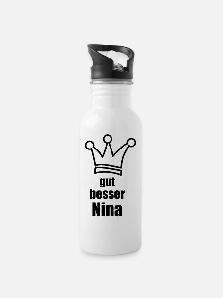 Nina - Trinkflasche mit integriertem Trinkhalm - Weiß