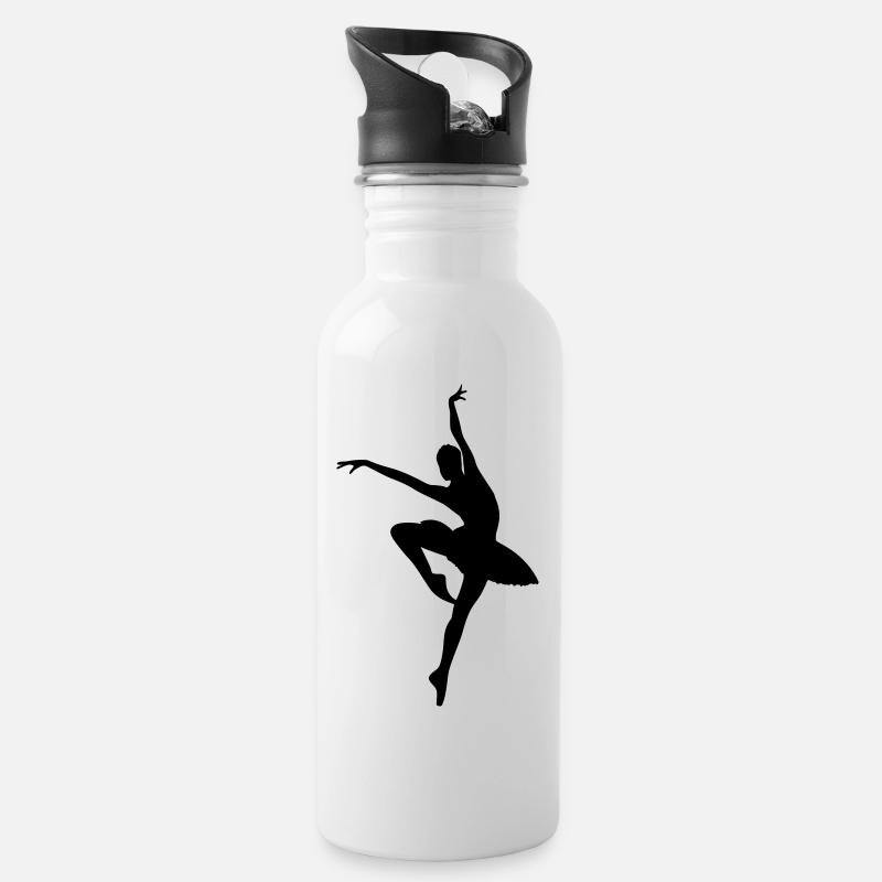 Danseuse de ballet vecteur Silhouette - Gourde avec paille intégrée - blanc
