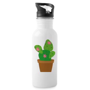 cactus - Gourde avec paille intégrée - blanc - Droite