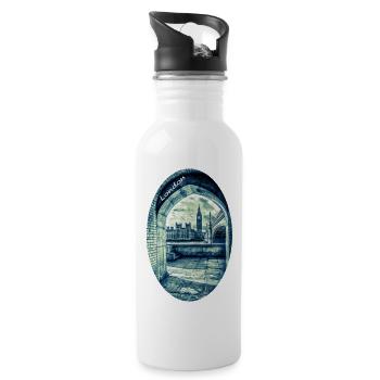 London der Palast von Westminster und Big Ben - Trinkflasche mit integriertem Trinkhalm - Weiß - Rechts