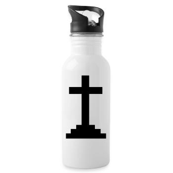 Croix - Gourde avec paille intégrée - blanc - Droite