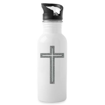 Croix - Gourde avec paille intégrée - blanc - Droite