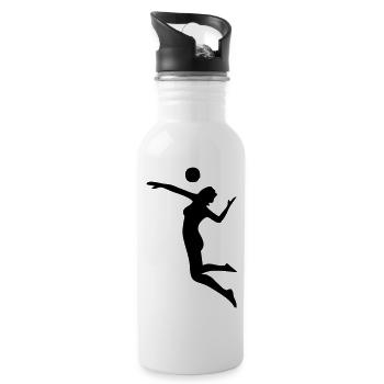 Volleyball - Trinkflasche mit integriertem Trinkhalm - Weiß - Rechts