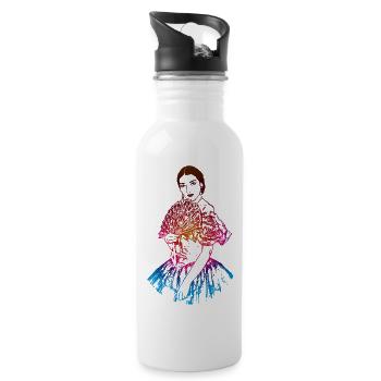 La traviata: Maria Callas als Violetta Valéry - Trinkflasche mit integriertem Trinkhalm - Weiß - Rechts