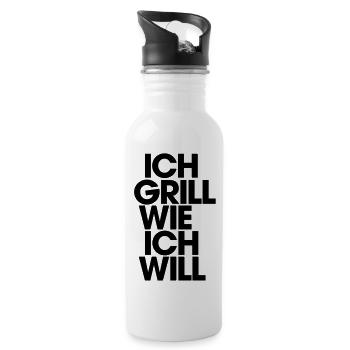 I grill as I want! - Water bottle with straw - white - Right
