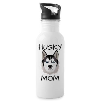 Husky maman - Gourde avec paille intégrée - blanc - Droite