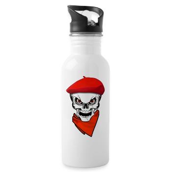 Basque skull festayre 1 - Water bottle with straw - white - Right
