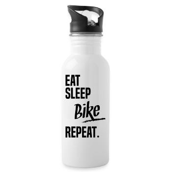 EAT SLEEP BIKE - Gourde avec paille intégrée - blanc - Droite