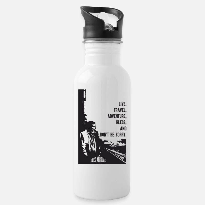 JACK KEROUAC - Gourde avec paille intégrée - blanc