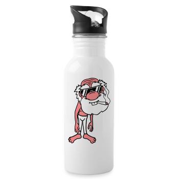 duenn cool rauchen sonnenbrille joint weed hanf ca - Trinkflasche mit integriertem Trinkhalm - Weiß - Rechts
