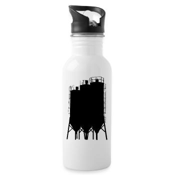 Silo Silhouette Schwarz - Trinkflasche mit integriertem Trinkhalm - Weiß - Rechts