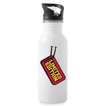 Limited Edition Price Tag Design - Water bottle with straw - white - Right