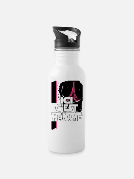 ici c'est paname - Gourde avec paille intégrée - blanc