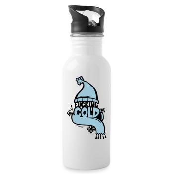 fucking cold - Water bottle with straw - white - Right