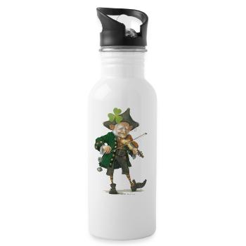 lutin_leprechaun_violon_1 - Gourde avec paille intégrée - blanc - Droite
