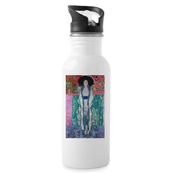 Gustav Klimt - Bildnis AdeIe Bloch-Bauer II. 1912. - Trinkflasche mit integriertem Trinkhalm - Weiß - Rechts