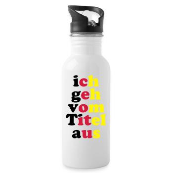 ich_geh_vom_titel_aus_3c - Trinkflasche mit integriertem Trinkhalm - Weiß - Rechts